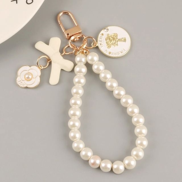 Floral Faux Pearl Bag Charm Keyring (Various Designs) SpreePicky