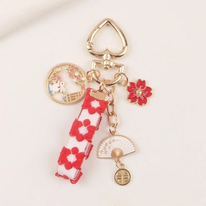 Rabbit Sakura Strap / Faux Pearl Bag Charm Keyring (Various Designs) SpreePicky