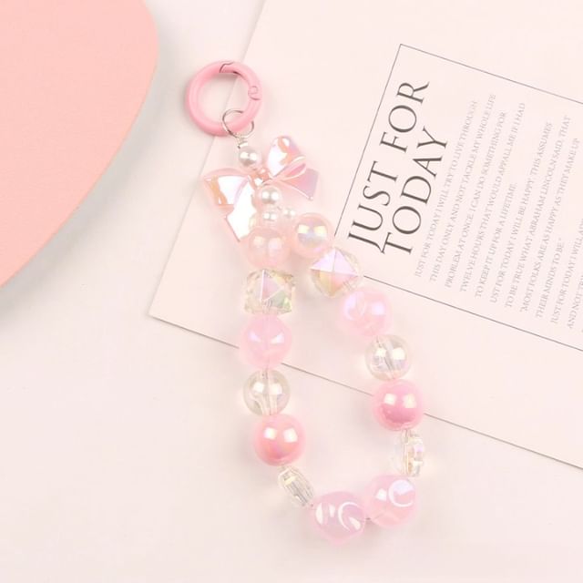 Bow Faux Pearl Bag Charm Keyring SpreePicky