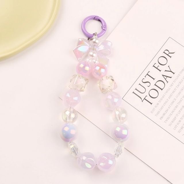 Bow Faux Pearl Bag Charm Keyring SpreePicky