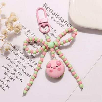 Pig Bow Bead Resin Bag Charm Keyring (Various Designs) SpreePicky