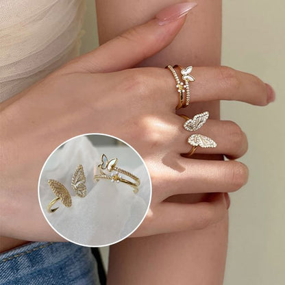 Butterfly Shell Alloy Open Ring SpreePicky