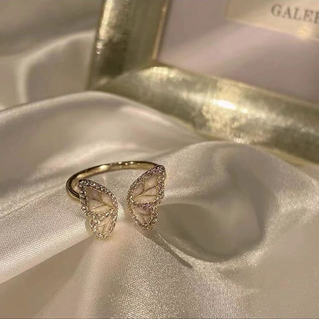 Butterfly Shell Alloy Open Ring SpreePicky