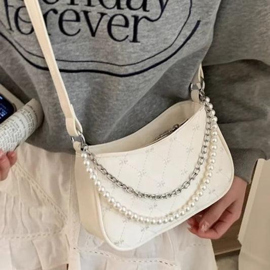 Faux Pearl Chain Shoulder Bag SpreePicky