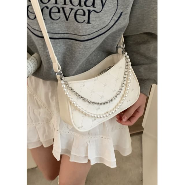 Faux Pearl Chain Shoulder Bag SpreePicky