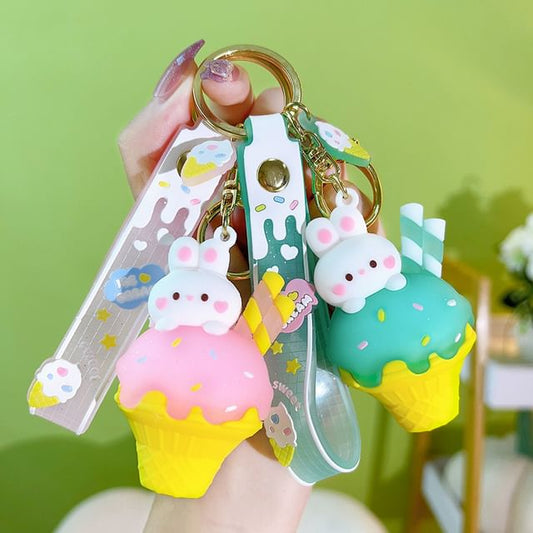 Rabbit Ice Cream Bag Charm Keyring SpreePicky