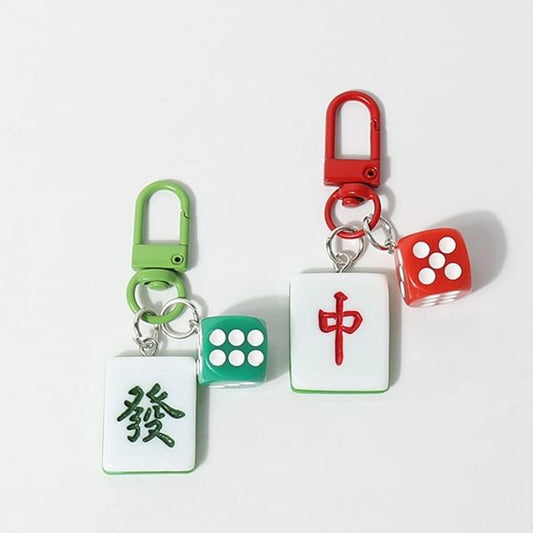 Mahjong Bag Charm Keyring (Various Designs) SpreePicky