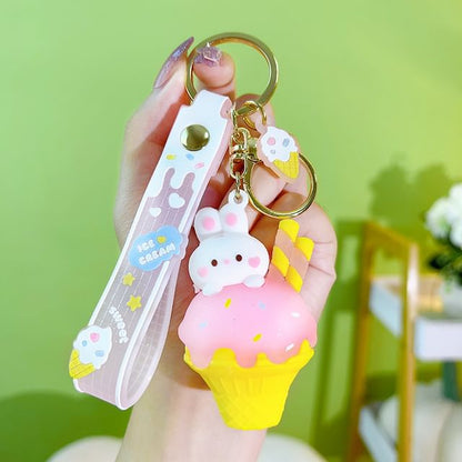 Rabbit Ice Cream Bag Charm Keyring SpreePicky