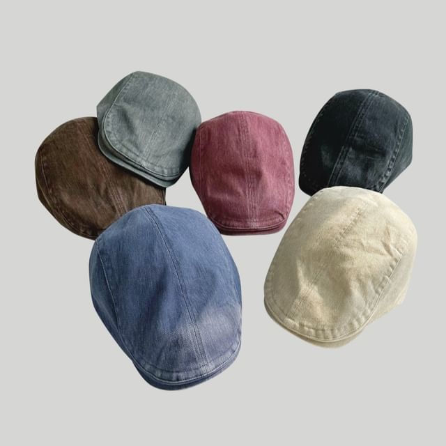 Plain Distressed Newsboy Cap SpreePicky