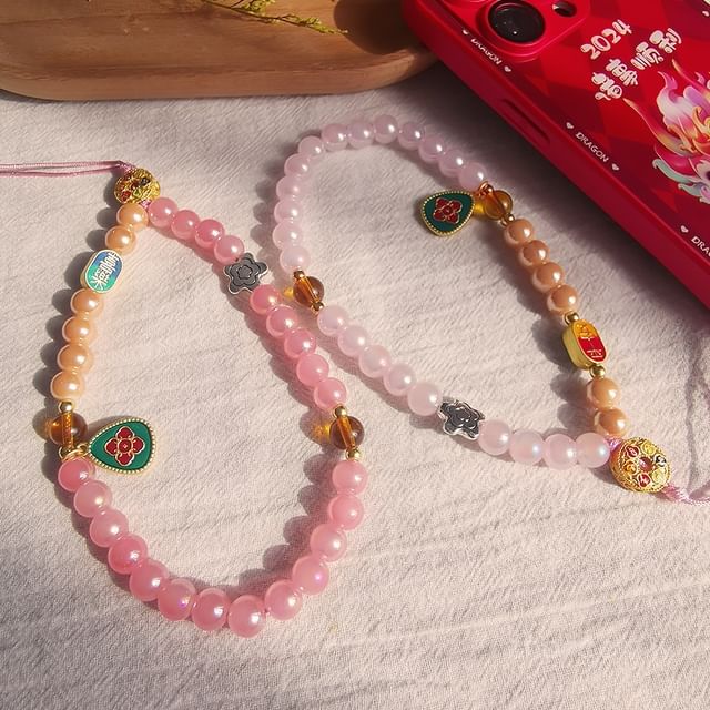 Floral Bead Phone Strap SpreePicky