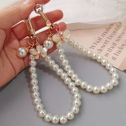 Faux Pearl Phone Strap with Lanyard Pad SpreePicky