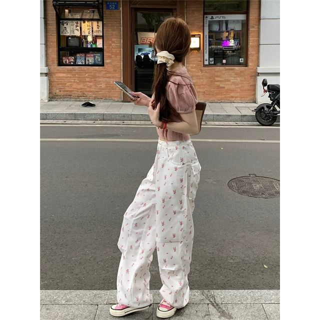 High Waist Floral Wide Leg Pants SpreePicky