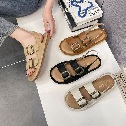 Buckled Flat Sandals SpreePicky