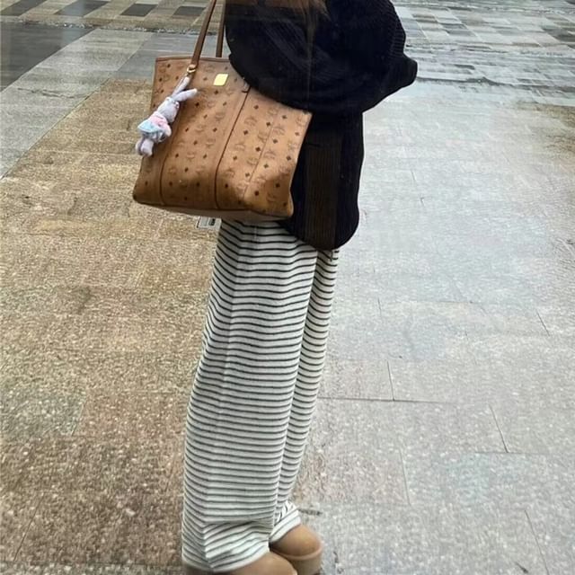 High Waist Striped Wide Leg Pants SpreePicky