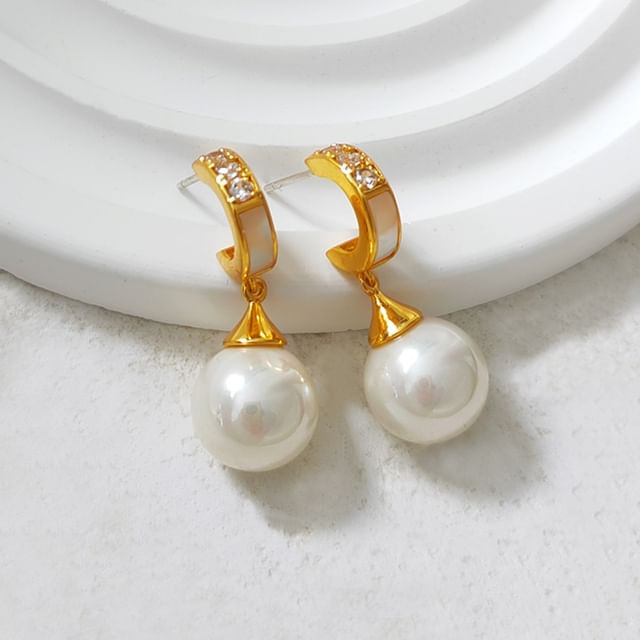 Faux Pearl Rhinestone Drop Earring SpreePicky