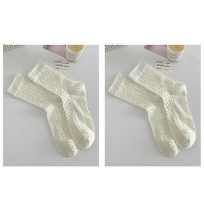 Plain Pointelle Knit Socks / Set SpreePicky