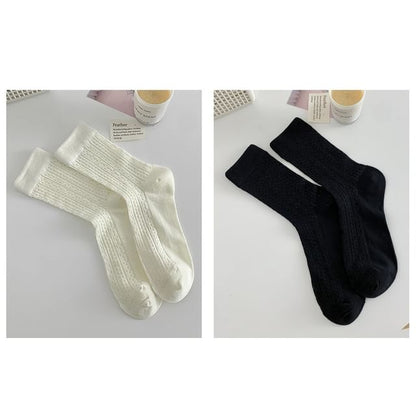 Plain Pointelle Knit Socks / Set SpreePicky