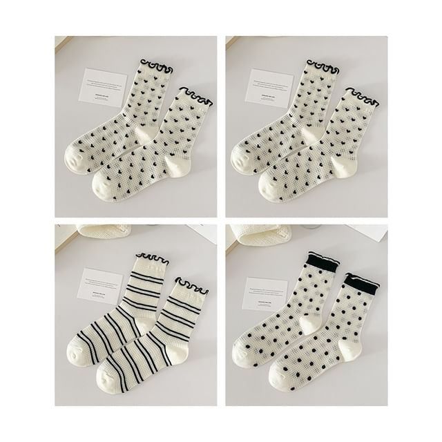 Printed Lettuce Edge Socks / Set SpreePicky