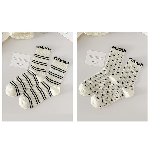 Printed Lettuce Edge Socks / Set SpreePicky