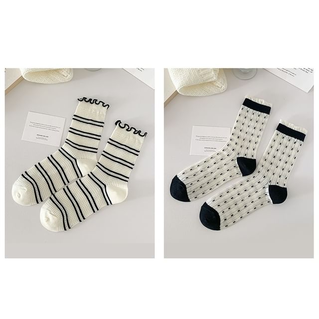 Printed Lettuce Edge Socks / Set SpreePicky