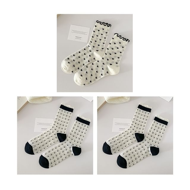 Printed Lettuce Edge Socks / Set SpreePicky