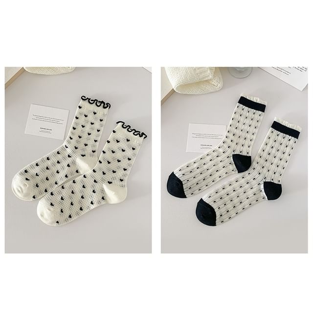 Printed Lettuce Edge Socks / Set SpreePicky