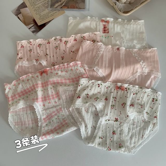 Set of 3: Lace Trim Panties SpreePicky