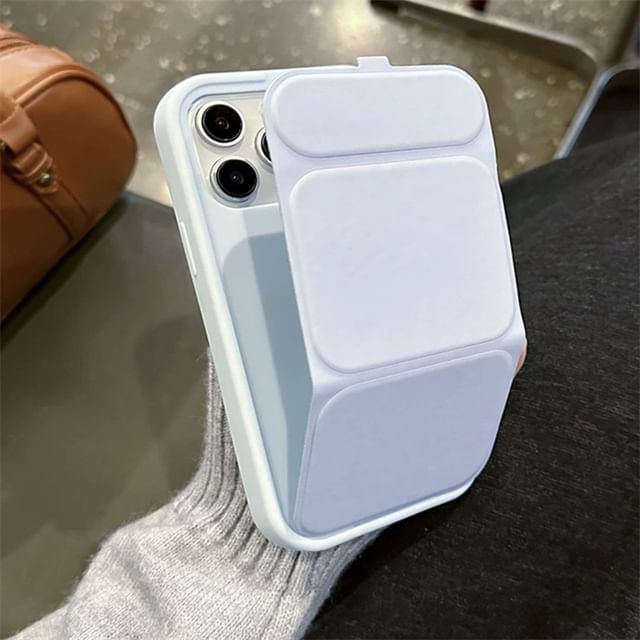 Plain Foldable Stand Phone Case - 15 Pro Max / 15 Pro / 15 / 14 Pro Max / 14 Pro / 14 / 13 Pro Max / 13 Pro / 13 / 12 Pro Max / 12 Pro / 12 / 11 SpreePicky