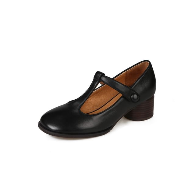 Block Heel Plain Mary Jane Pumps SpreePicky