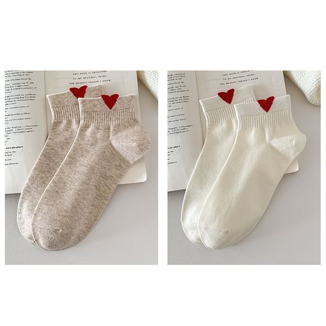 Heart Patterned Short Socks Set SpreePicky