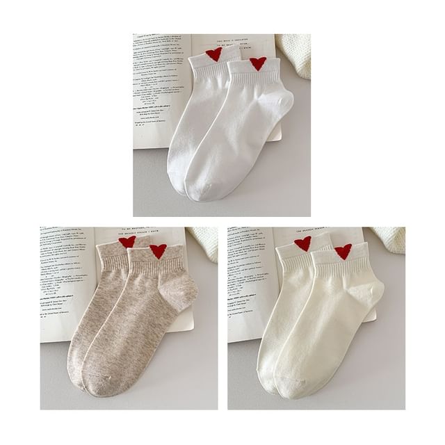 Heart Patterned Short Socks Set SpreePicky