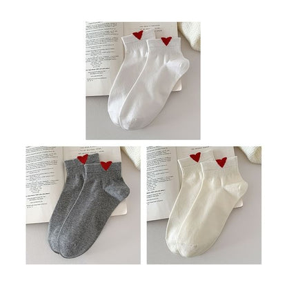 Heart Patterned Short Socks Set SpreePicky