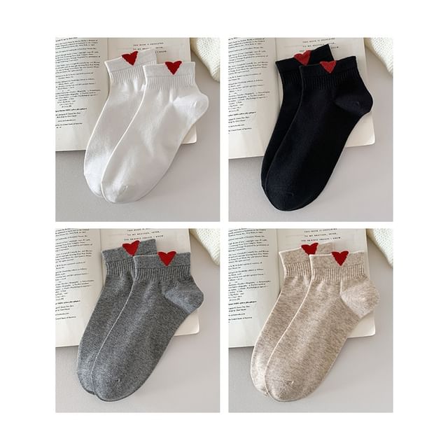 Heart Patterned Short Socks Set SpreePicky