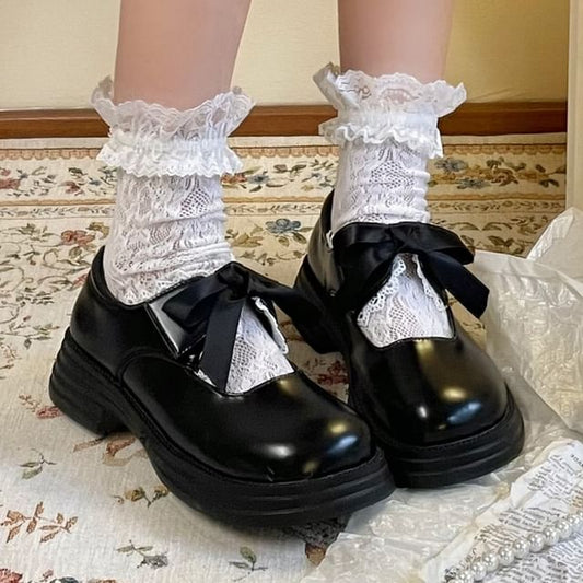 Ribbon Platform Mary Jane Shoes SpreePicky