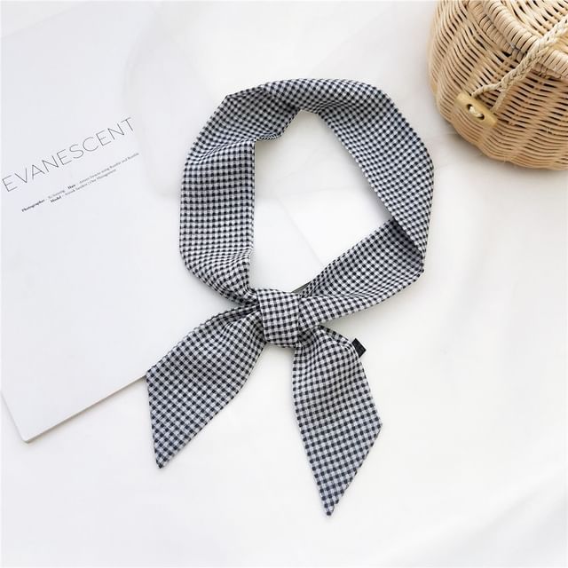 Gingham Narrow Scarf SpreePicky