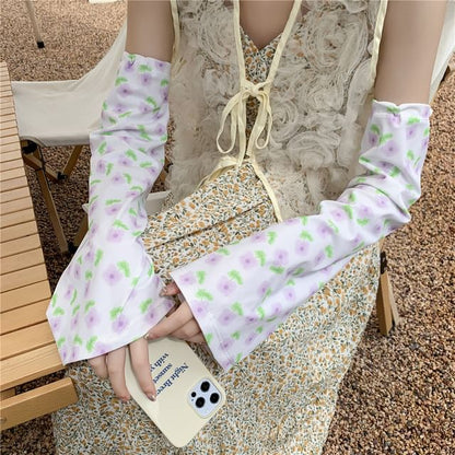 Floral Print Arm Sleeves SpreePicky