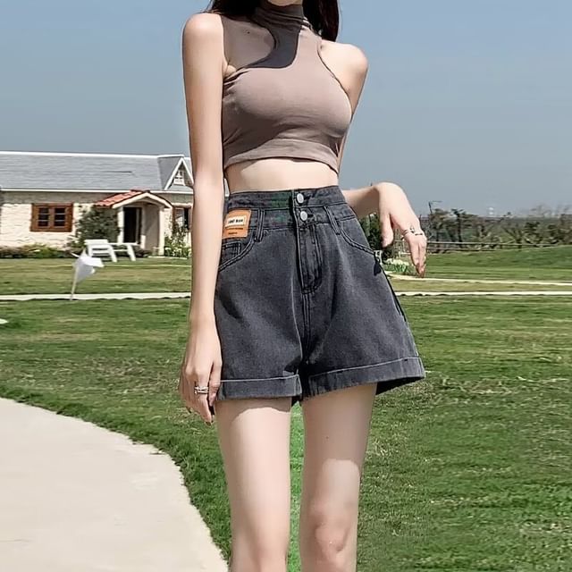 High Waist Denim Shorts SpreePicky