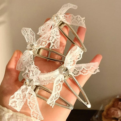 Lace Bow Alloy Hair Clip SpreePicky