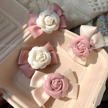 Floral Bow Hair Clip SpreePicky