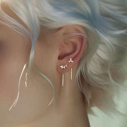 Asymmetrical Leaf Ear Stud SpreePicky