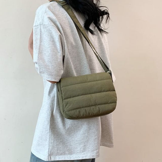 Plain Quilted Flap Crossbody Bag SpreePicky