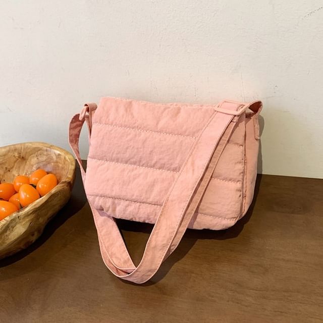 Plain Quilted Flap Crossbody Bag SpreePicky