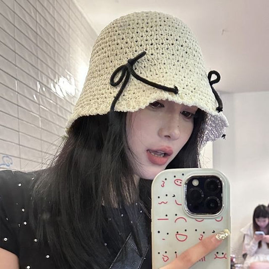 Bow Woven Bucket Hat SpreePicky