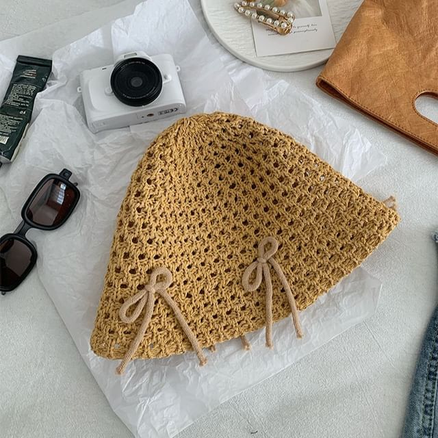 Bow Woven Bucket Hat SpreePicky