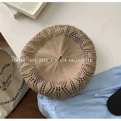 Eyelet Beret Hat SpreePicky