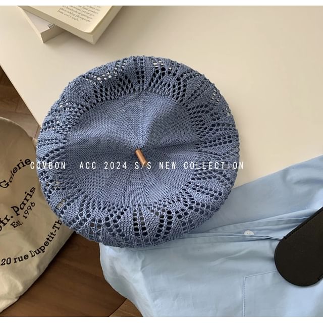 Eyelet Beret Hat SpreePicky