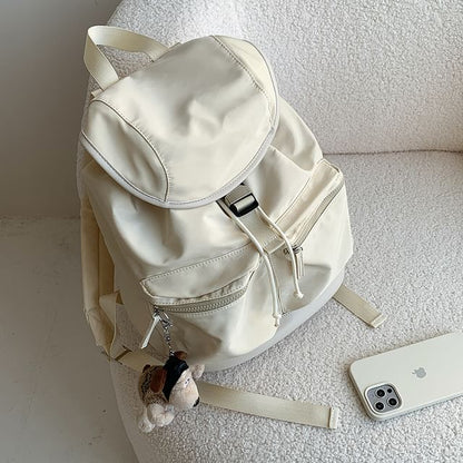 Plain Buckled Nylon Backpack SpreePicky