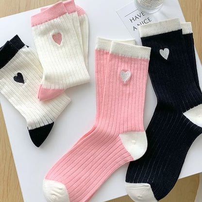 Two Tone Crew Socks Set SpreePicky