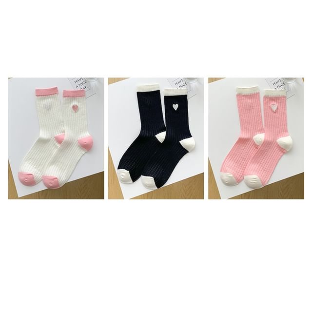 Two Tone Crew Socks Set SpreePicky