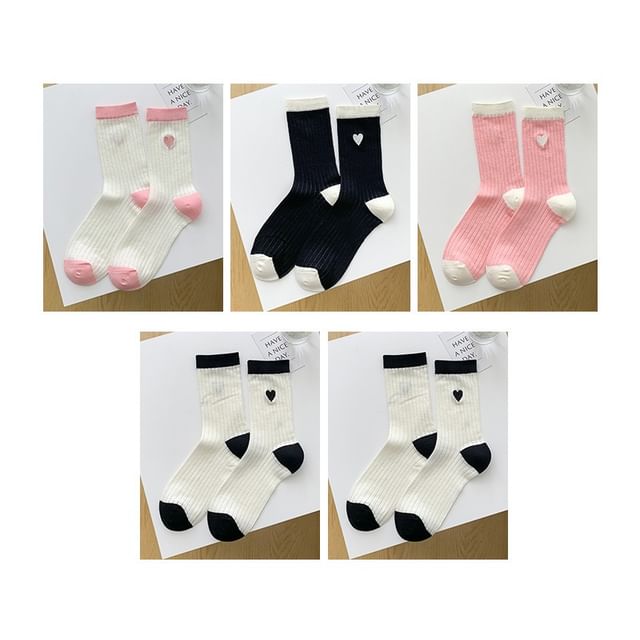 Two Tone Crew Socks Set SpreePicky